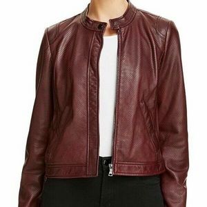 Rebecca Taylor Perforated Leather Jacket sz M